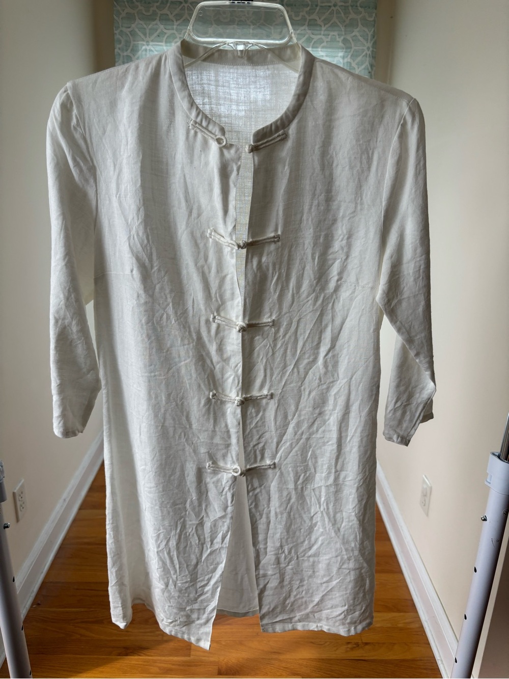 Source Unknown Off-White Mandarin Collar Shirt tunic